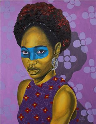AAF24 WINARTS ARTE THEOPHILUS TETTEH NHWIREN AN AKAN NAME FOR FLOWER 2023  ACRYLIC ON CANVAS 70X90CM 2500EUR